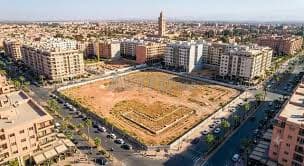 Terrain vu du ciel dans un quartier résidentiel de Casablanca